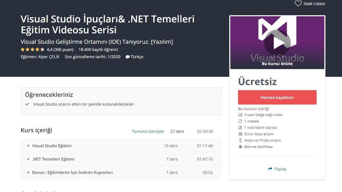 Yazılım Öğrenmek İsteyenler İçin Tamamen Ücretsiz Microsoft Visual Studio Eğitimleri